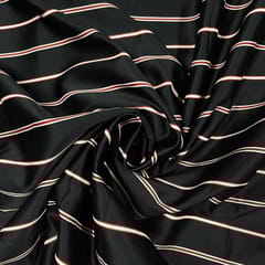 Black Colour Metallic Stripe Fabric