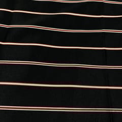 Black Colour Metallic Stripe Fabric