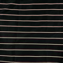 Black Colour Metallic Stripe Fabric