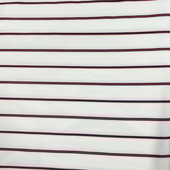 White Colour Metallic Stripe Fabric