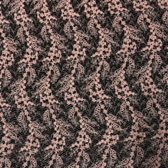 Pink Colour Net Sequins Embroidered Fabric