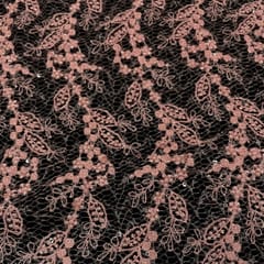 Pink Colour Net Sequins Embroidered Fabric