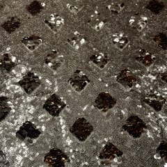 Copper Colour Net Sequins Embroidered Fabric