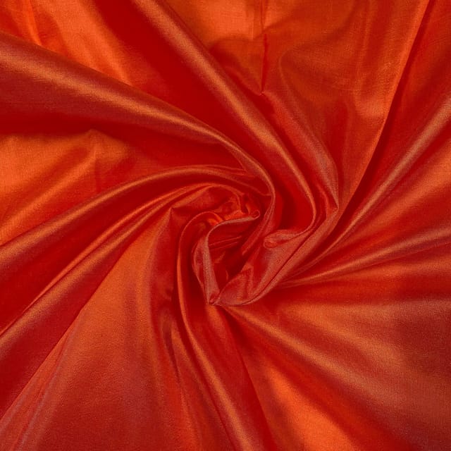 Dark Orange Colour Pure Silk Fabric