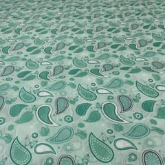 Light Green Colour Muslin Printed Fabric