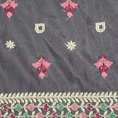 Dull Pink Colour Net Embroidered Fabric