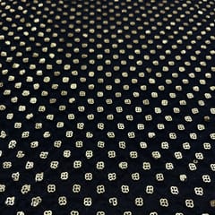 Black Colour Net Embroidered Fabric