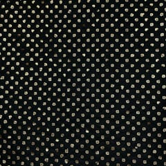 Black Colour Net Embroidered Fabric