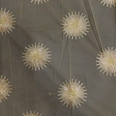 Gold Colour Net Embroidered Fabric