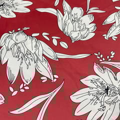 Multi Colour Heavy Crepe Printed Fabric