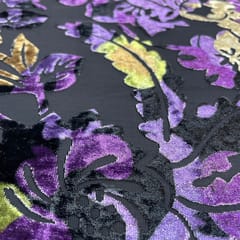 Multi Colour Velvet Brasso Printed Fabric