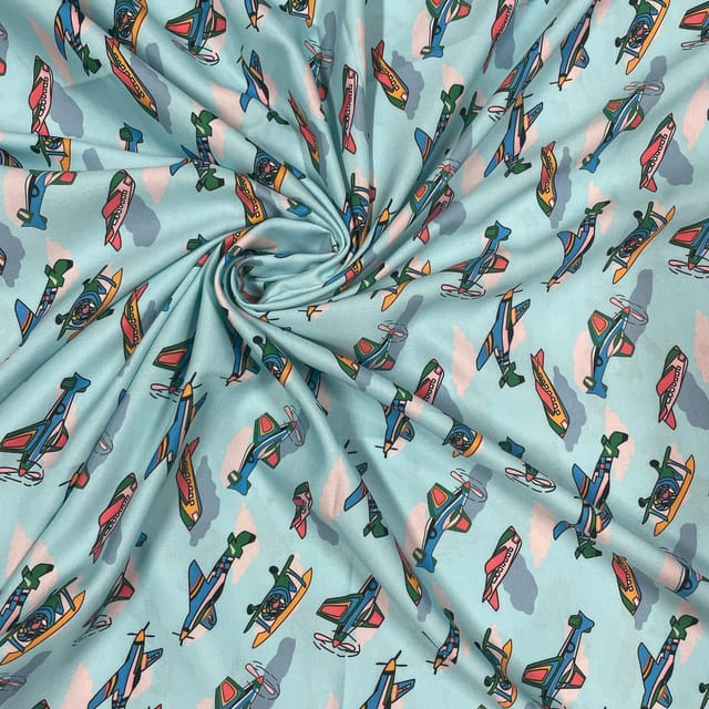 Multi Colour Swiss Cotton Printed Fabric