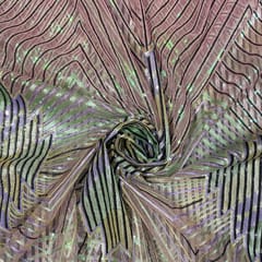 Pink Colour Net Embroidered Fabric