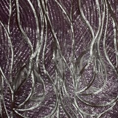 Onion Pink Colour Net Embroidered Fabric