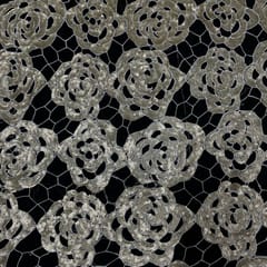 Gold Colour Net Embroidered Fabric