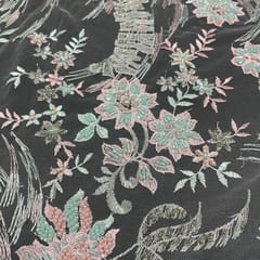 White Colour Net Embroidered Fabric