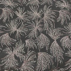 Pink Colour Net Embroidered Fabric