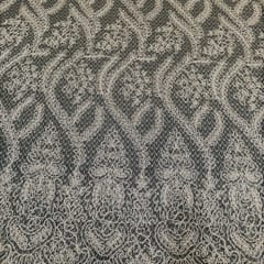 Peach Colour Net Embroidered Fabric