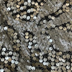 Golden Colour Net Embroidered Fabric
