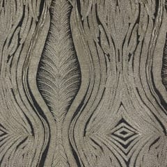 Golden Colour Net Embroidered Fabric