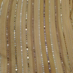 Yellow Colour Georgette Embroidered Fabric