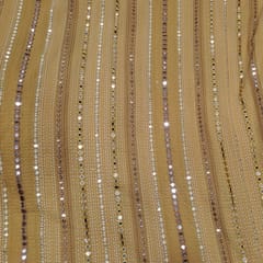 Yellow Colour Georgette Embroidered Fabric