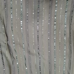 Olive Green Colour Georgette Embroidered Fabric