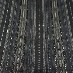 Black Colour Georgette Embroidered Fabric