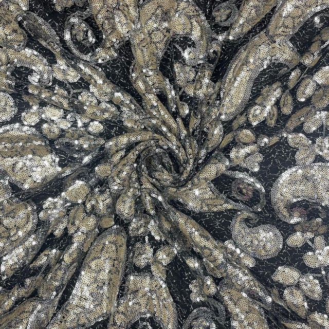 Silver Colour Imported Sequins Fabric