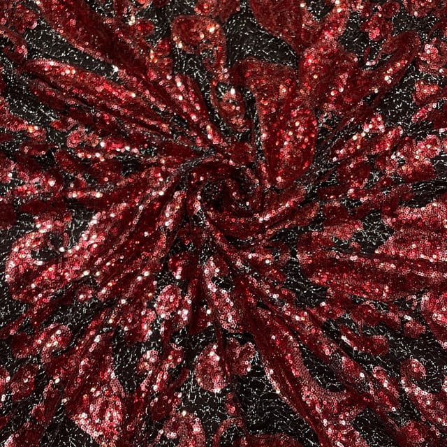 Maroon Colour Imported Sequins Fabric