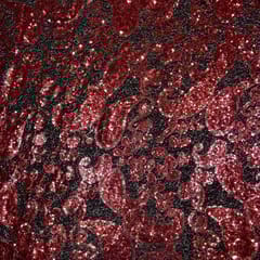 Maroon Colour Imported Sequins Fabric