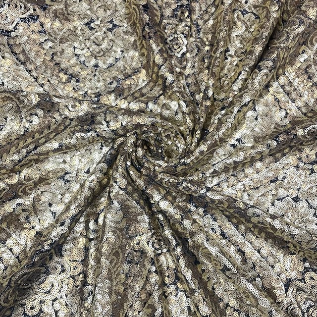 Gold Colour Imported Sequins Fabric