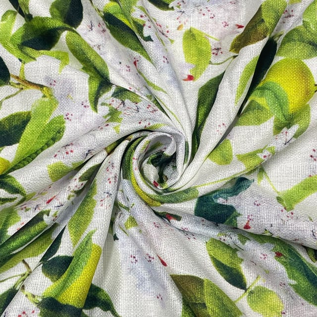 Green Colour Imported Cotton Printed Fabric
