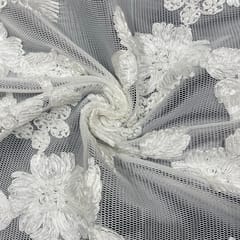 Dyeable Net Embroidered Fabric