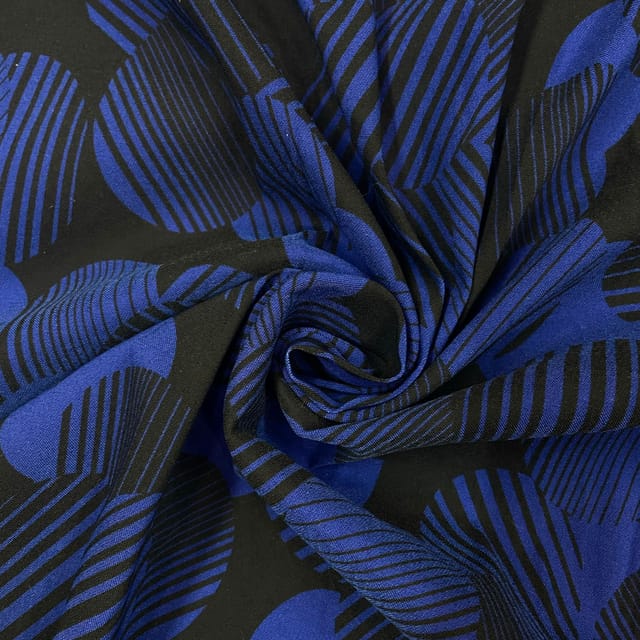 Blue and Black Colour Lycra Fabric