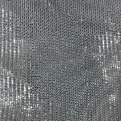 Pastel Blue Colour Lycra Sequins Embroidered Fabric