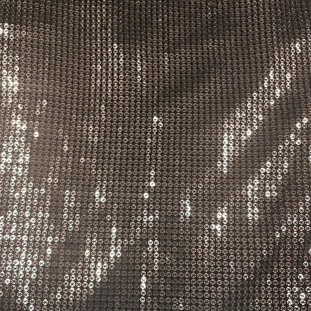 Bronze Colour Lycra Sequins Embroidered Fabric