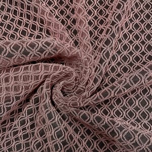 Pink Colour Net Embroidered Fabric