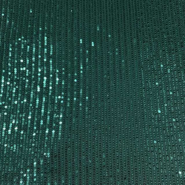 Green Colour Lycra Net Sequins Embroidered Fabric