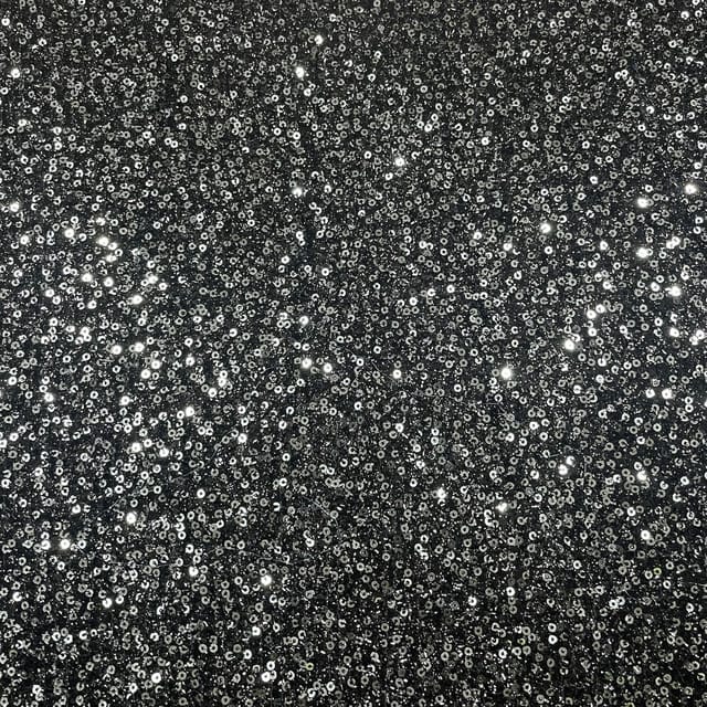 Green Colour Sequins Embroidered Fabric