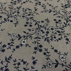 Off White Colour Chiffon Embroidered Fabric