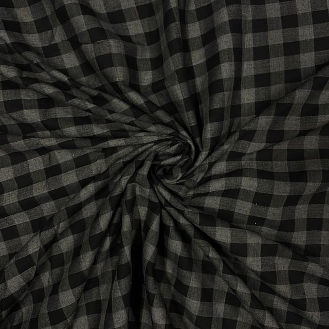 Black Colour Yarn Dyed Cotton Fabric
