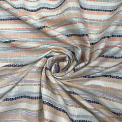 Peach Colour Yarn Dyed Cotton Fabric