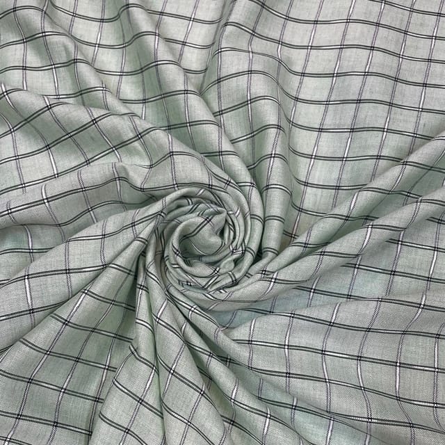 Mint Green Colour Yarn Dyed Cotton Fabric