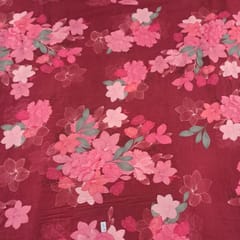 Maroon Colour Corduroy Printed Fabric
