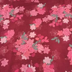 Maroon Colour Corduroy Printed Fabric