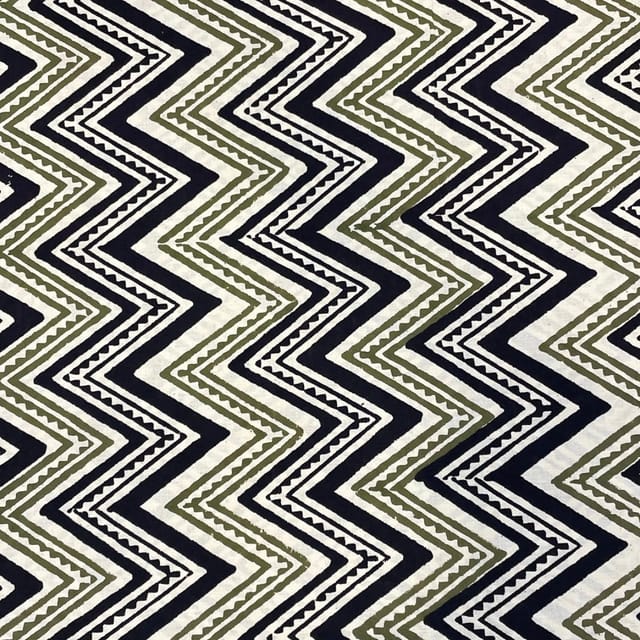 Black Colour Cotton Cambric Dabu Printed Fabric