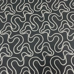 White Colour Net Embroidered Fabric