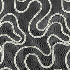 White Colour Net Embroidered Fabric