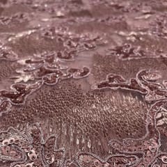 Pink Colour Net Embroidered Fabric